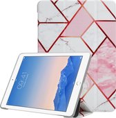 Cadorabo Tablet Hoesje voor Apple iPad 2 / 3 / 4 - Design Wit Roze Marmer - Ultra dunne beschermhoes gemaakt van flexibel TPU silicone met standfunctie
