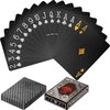 Afbeelding van het spelletje Kaarten - Kaartspel - Poker kaarten - Poker - Black Jack - Spelkaarten - Kaartendeck - Luxe set - 88 mm x 63 mm - Zwart - Zilver