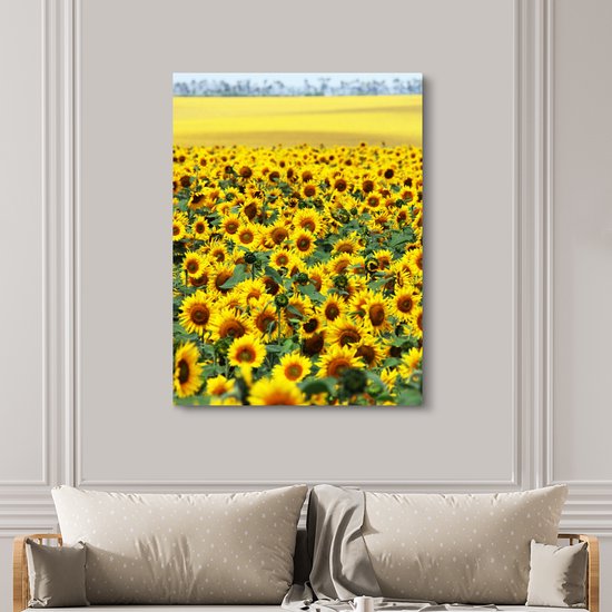 Tableau sur toile Tournesol - Fleurs - Nature - 120x160 cm - Décoration murale XXL