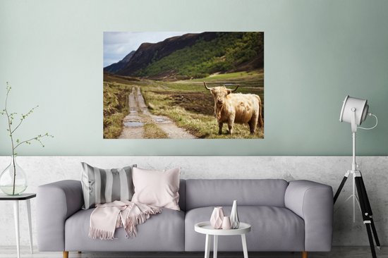 Paysage écossais avec papier d'affiche Highlander écossais