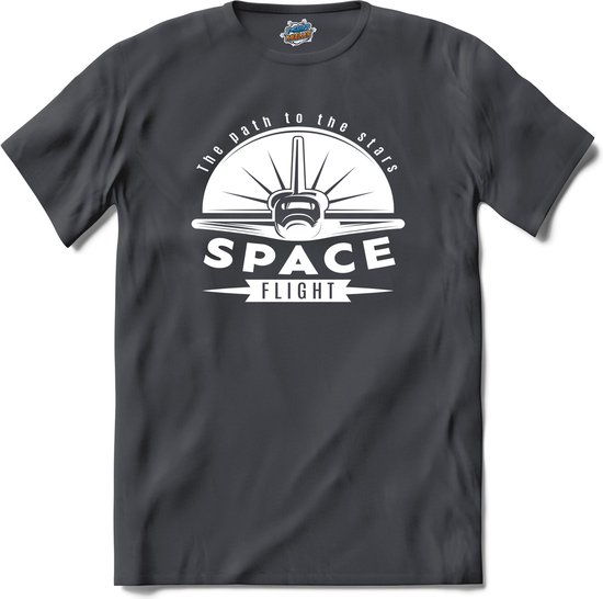 Space Flight | Space - Ruimte - Ruimtevaart - T-Shirt - Unisex - Mouse Grey - Maat S