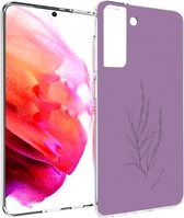 iMoshion Hoesje Geschikt voor Samsung Galaxy S21 FE Hoesje Siliconen - iMoshion Design hoesje - Paars / Floral Purple