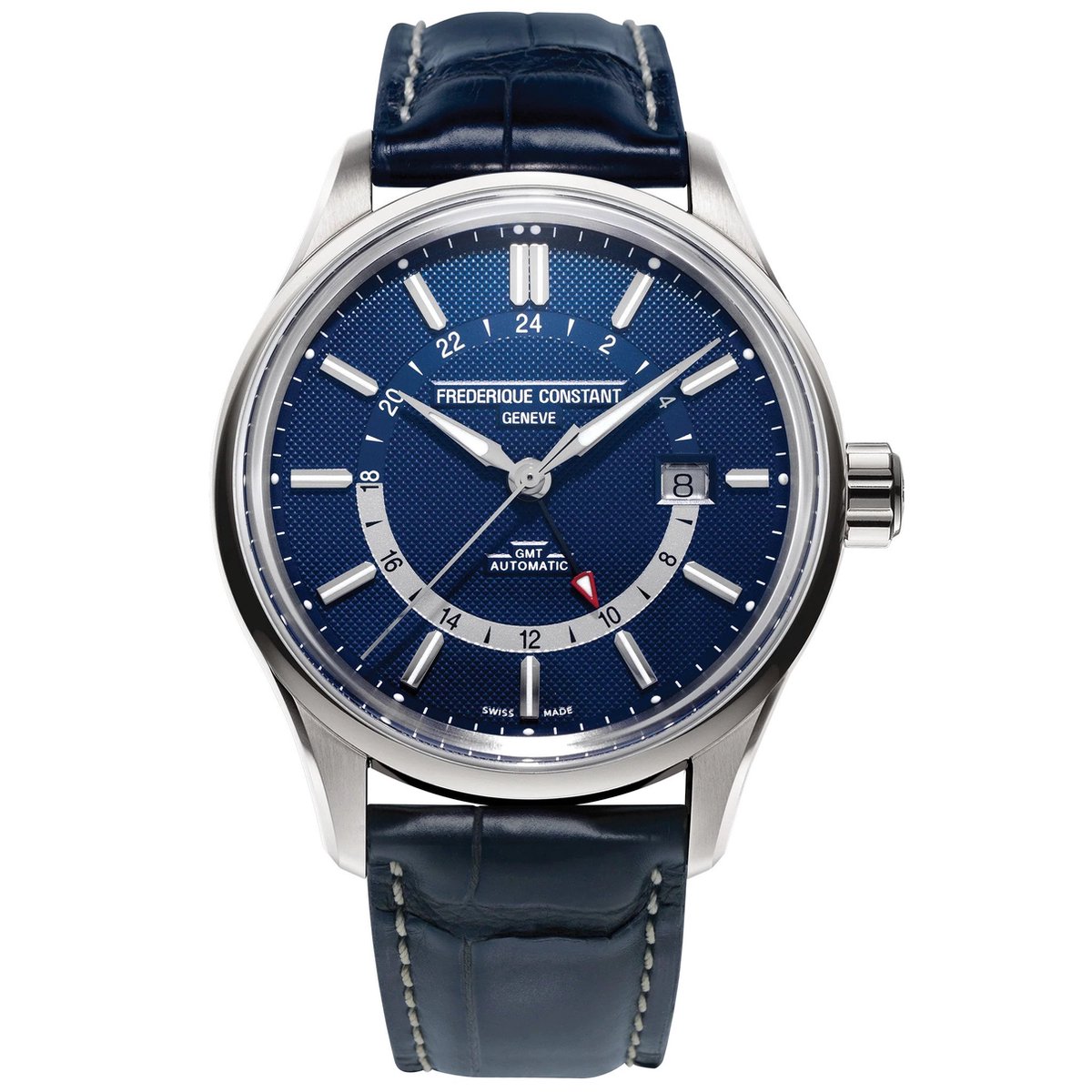 Frédérique Constant Yacht Timer FC-350NT4H6 Horloge - Leer - Blauw - Ø 42 mm