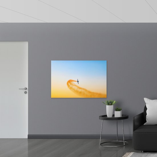 WallClassics - Panneau en mousse PVC – Planeur avec fumée Oranje – 120 x 80 cm Photo sur panneau en mousse PVC