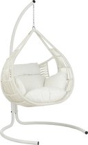 J-Line Hangstoel+Kussen Ares Touw/Metaal Wit
