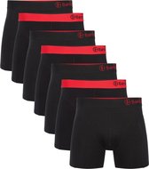 Boxershorts Levi (7-pack) - Zwart met rood - Maat M