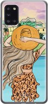 Samsung A31 hoesje siliconen - Sunset girl | Samsung Galaxy A31 case | multi | TPU backcover transparant