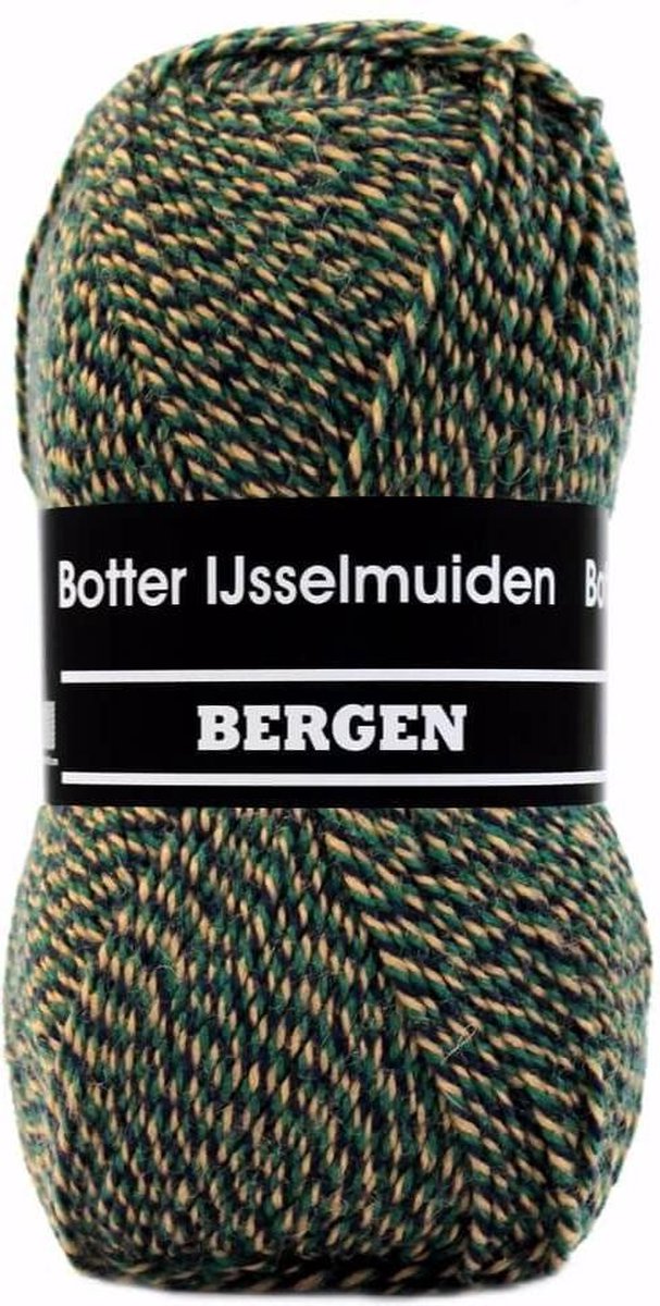 Botter Bergen kleur 185 Groen, Paars, Beige (sokkenwol) pak met 10 Bollen a 100 Gram. INCL.
