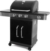 Bol.com Garden Grill Prestige 3+1 - Gasbarbecue - 3 brander incl zijbrander - Zwart / RVS aanbieding