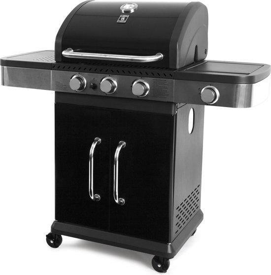 Garden Grill Prestige 3+1 - Gasbarbecue - 3 brander incl zijbrander - Zwart / RVS