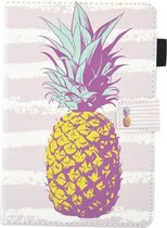 GadgetBay Ananas pineapple flipcase leder klaphoes iPad mini 1 2 3 4 5 - Lichtroze Wit