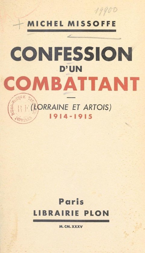 Confession d'un combattant - cover