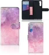 Telefoonhoesje OnePlus Nord Flipcase Pink Purple Paint