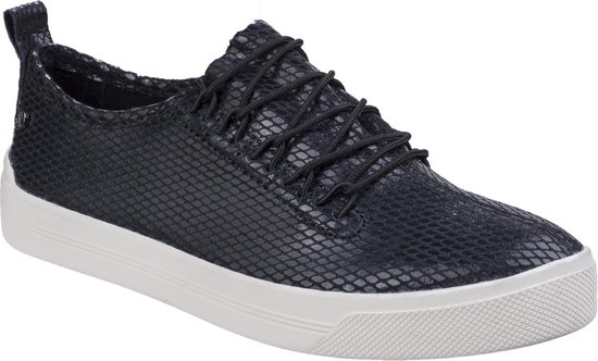 ladies black leather trainers