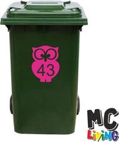 Kliko Sticker / Vuilnisbak Sticker - Nummer 43 - 17 x 22 - Roze