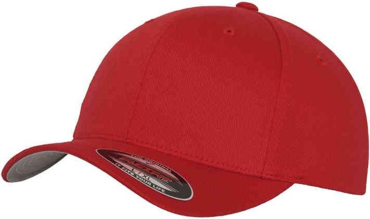 Urban Classics - Wooly Combed Flexfit pet - S/M - Rood