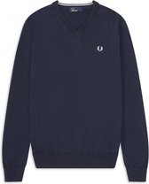 Fred Perry - Classis Cotton V Neck Jumper - Pullover Blauw - S - Blauw