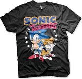 Sonic The Hedgehog Heren Tshirt -2XL- Sonic & Tails Zwart