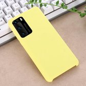 Voor Huawei P40 Pro effen kleur vloeibare siliconen schokbestendige dekking beschermhoes (geel)