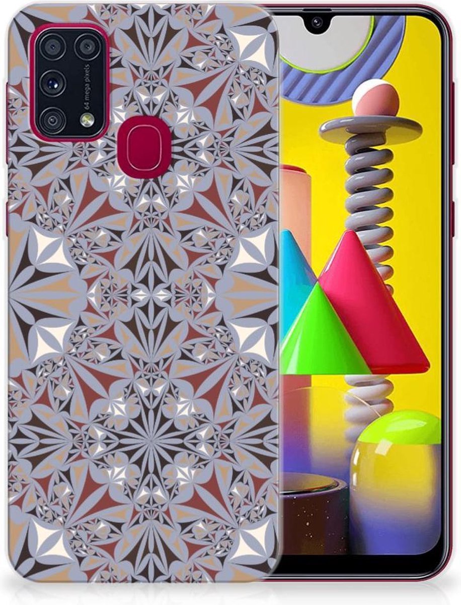 Samsung Galaxy M31 TPU Siliconen Hoesje Flower Tiles