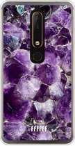 Nokia 6 (2018) Hoesje Transparant TPU Case - Purple Geode #ffffff