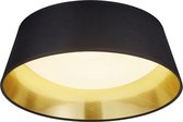 LED Plafondlamp - Plafondverlichting - Trion Pinton - 14W - Warm Wit 3000K - Rond - Mat Zwart - Textiel