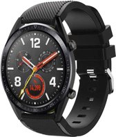 Siliconen Smartwatch bandje - Geschikt voor  Huawei Watch GT siliconen bandje  - zwart - 46mm - Horlogeband / Polsband / Armband