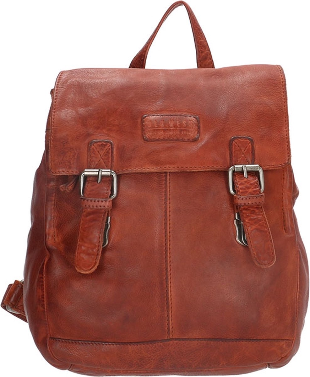 Old West Paint Rock Leren Rugtas - Cognac