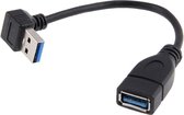 Let op type!! USB 3.0 Rechter hoek 90 graden verleng kabel mannetje naar vrouwtje Adapter Kabel  Lengte: 15cm