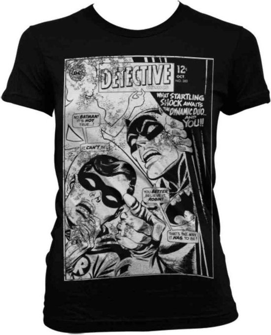 DC Comics Batman Dames Tshirt -S- Dynamic Duo Distressed Zwart