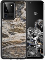 Cover Case Samsung Galaxy S20 Ultra GSM Hoesje met Zwarte rand Steen