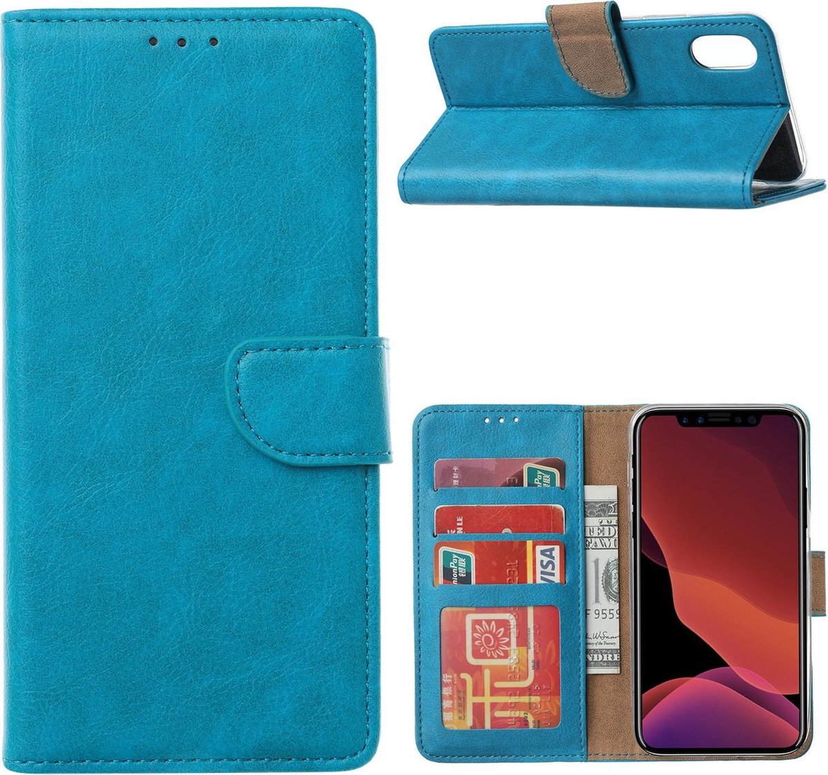 Hoesje Huawei P40 Turquoise met Pasjeshouder