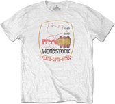 Woodstock Heren Tshirt -XL- Peace Love Music Wit