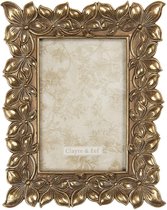 Clayre & Eef Cadre photo 10x15 cm Couleur or Plastique Rectangle Fleurs Cadre de photo