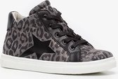 TwoDay leren meisjes sneakers met luipaardprint - Zwart - Maat 30