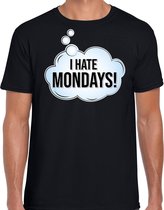 I hate mondays / hekel aan maandag fun tekst t-shirt / shirt - zwart - voor heren - fun tekst / grappige shirts / outfit XL