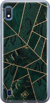 Samsung A10 hoesje siliconen - Abstract groen | Samsung Galaxy A10 case | groen | TPU backcover transparant