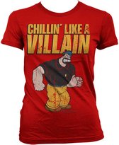 Popeye Dames Tshirt -XL- Chillin' Like A Villain Rood