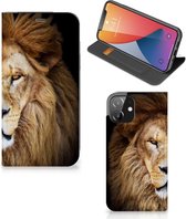 Stand Case Geschikt voor iPhone 12 | Geschikt voor iPhone 12 Pro Smart Cover Hoesje Leeuw