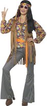 SMIFFYS - Bruin hippie kostuum voor dames - S - Volwassenen kostuums