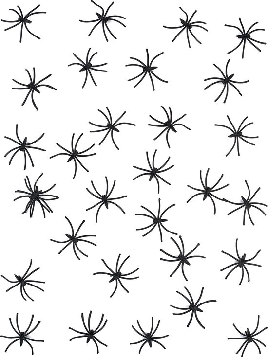 Vegaoo - Kleine decoratieve zwarte spinnen