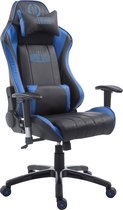 CLP Shift Bureaustoel - Kunstleer zwart/blauw zonder voetensteun