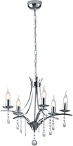 LED Kroonluchter - Trion Lacarno - E14 Fitting - 5-lichts - Rond - Mat Chroom - Aluminium - BES LED