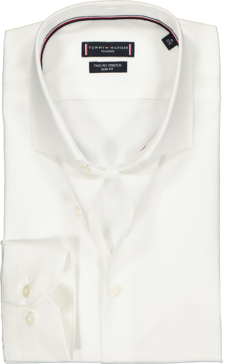 Tommy Hilfiger Core stretch Slim Fit overhemd - wit - Strijkvriendelijk -  Boordmaat: 40 | bol.com
