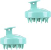 2 st. haarborstel siliconen - hoofdhuid massage borstel - Anti-roos borstels - massage borstel haar - haargroei - shampoo brush