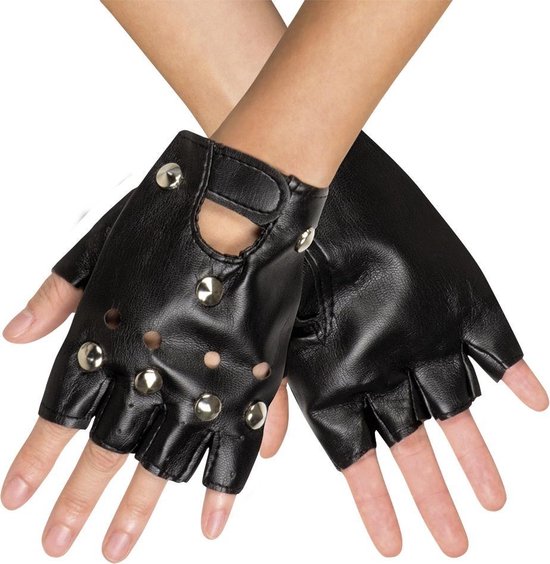 KNUCKLE DUSTER Zwart Lederen Vingerloze Unisex Motorfiets Rijhandschoenen Handschoenen Accessoires Handschoenen & wanten Verkleden 