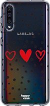 HappyCase Samsung Galaxy A50 Hoesje Flexibel TPU Stip Hartjes Print