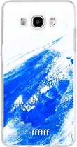 Samsung Galaxy J5 (2016) Hoesje Transparant TPU Case - Blue Brush Stroke #ffffff