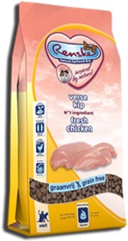 Graanvrij kattenvoer: katvriendelijke ingrediënten 4 Renske Kat Adult Verse Kip - Kattenvoer - 1.5 kg