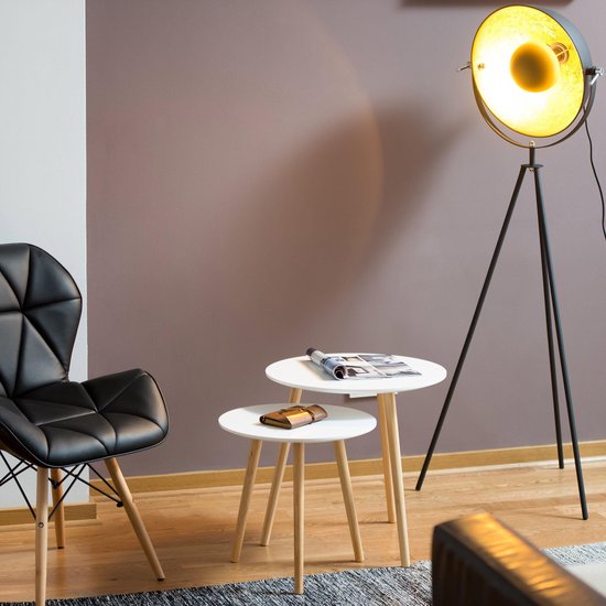 Relaxdays - Ensemble de 2 tables d'appoint - Blanc